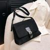 Velvet Messenger Bag Women's Fashion New High Capacity Commuter Bag Simple Versatile Solid Color Suede Shoulder Crossbody Bag