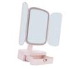 Настольное зеркало для макияжа с подсветкой и органайзером, 3 цветовых температуры, затемнение, USB-зарядка, светодиодная лампа 