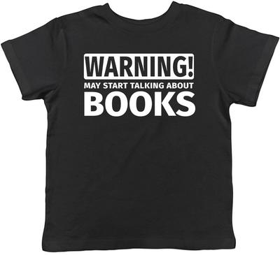 Внимание! Может начать говорить о книгах. Детская футболка для мальчиков и девочек.