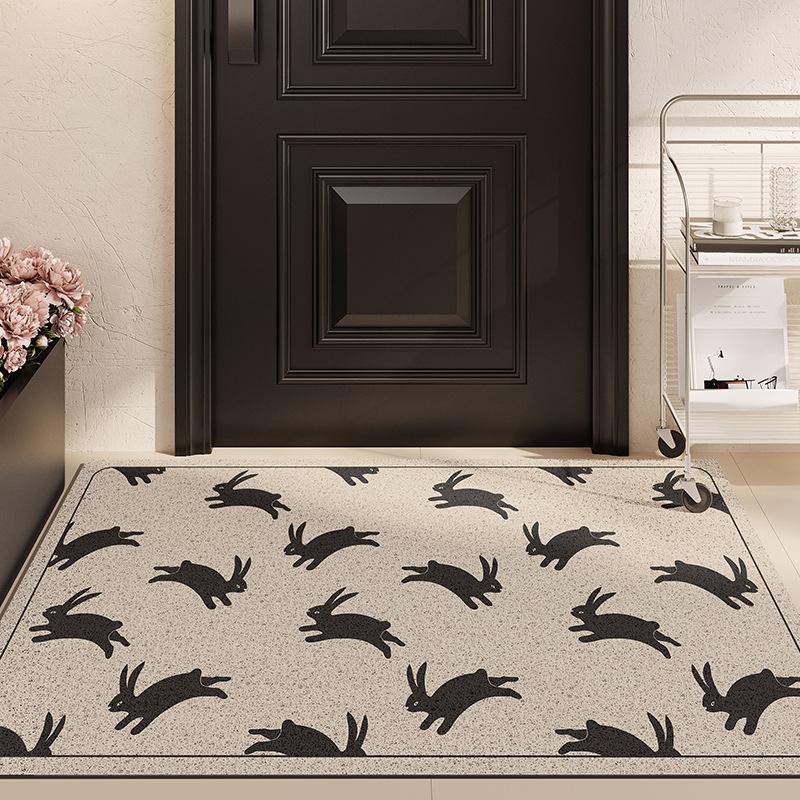 Простой Ветрозащитный Шелковый Кольцевой Напольный Коврик Прихожая Вытирание Грязи Шелковый Кольцевой Дверной Коврик Прямоугольный Тамбур Полный Нескользящих Ковриков для Домашнего Использования