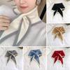 Women Scarf Patchwork Color Piercing Wrapped Short Scarf Fake Collar Winter Outdoor Cycling Wrap Around Scarf