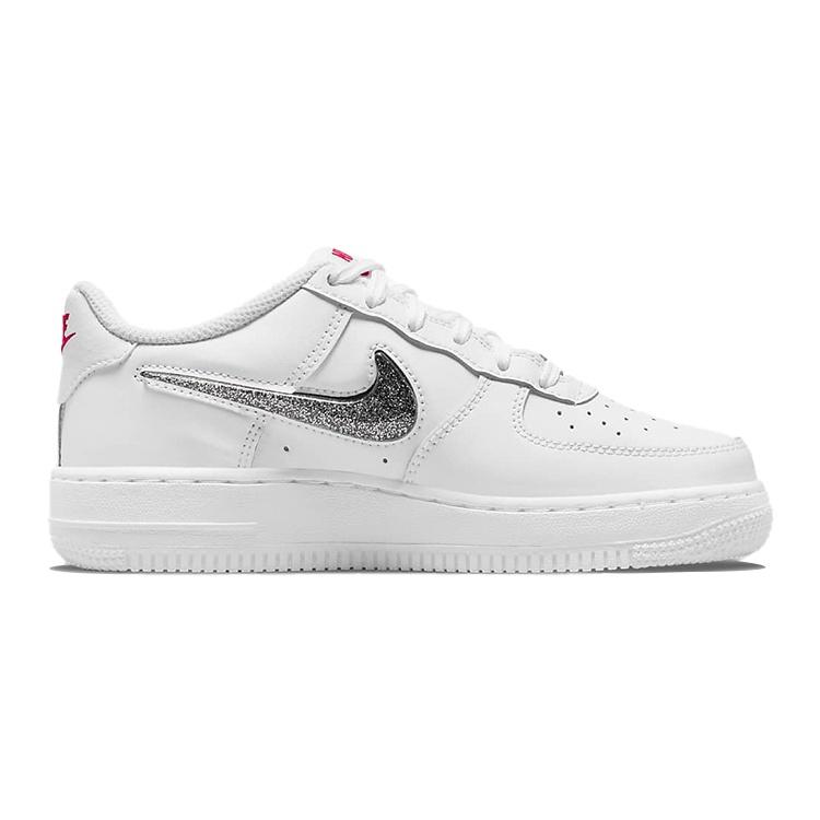 (GS) Nike Air Force 1 LV8 'White Black Metallic Silver' Kids' DC9651-100