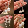Trendy Geometric Fringed Pearl Earrings Korean Version Dongdaemun Retro Temperament Earrings Fashionable Personalized Earrings