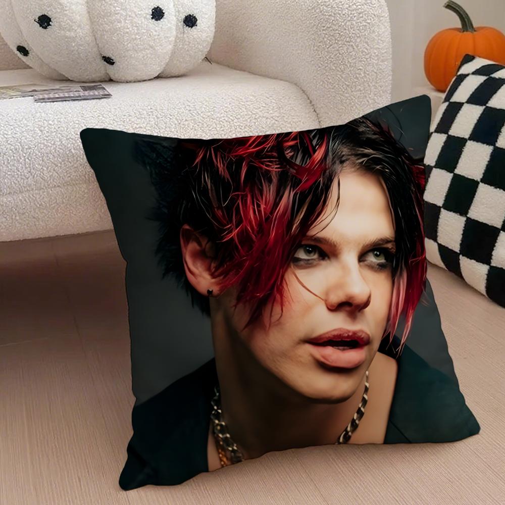 Hot Anime Punk British Singer YYungblud Cushion Cover Throw Pillow Cover Hidden Button Durable Polyester Chair Cushion