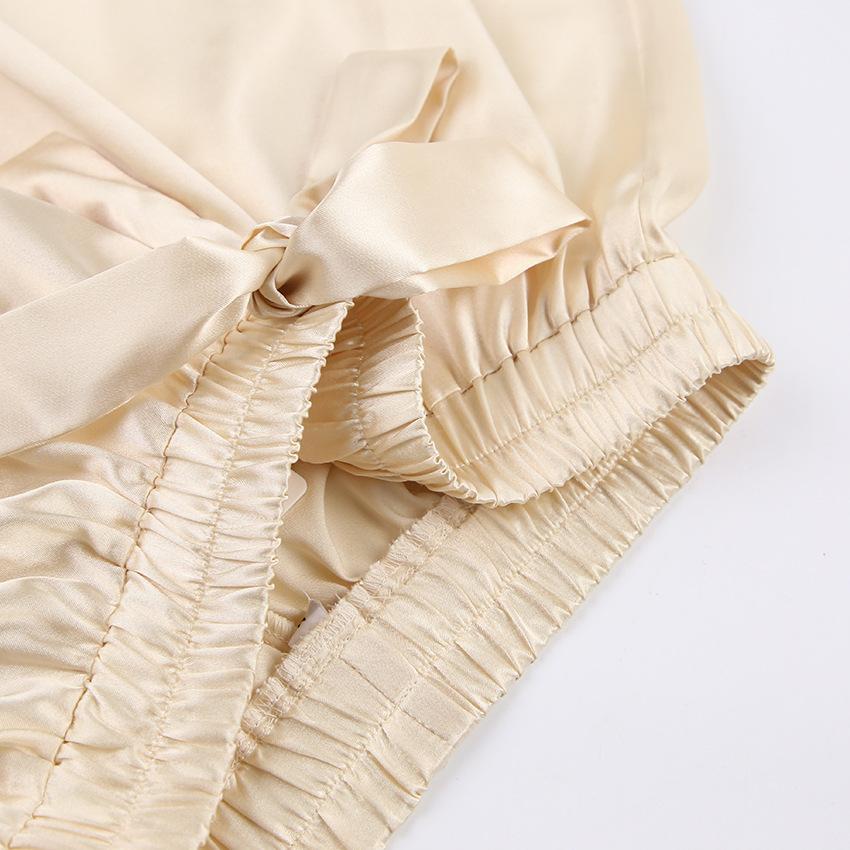 Autumn Europe And The United States Sexy Pajamas 3 Sets Of Silk Long-sleeved Bathrobe Underwear Ladies Homewear