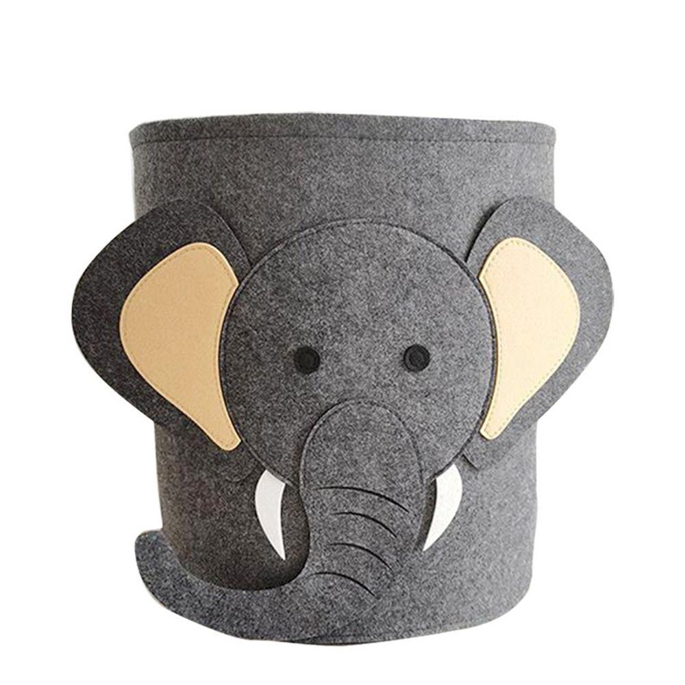 Слоновий узор Животное Корзина для хранения Фетровый контейнер для белья Практичная корзина для белья Шкаф KTY