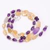 Natural Amethyst Citrine Chalcedony Gemstone Beads Necklace 3-16 Mm 18" UB-8063 UB-8063