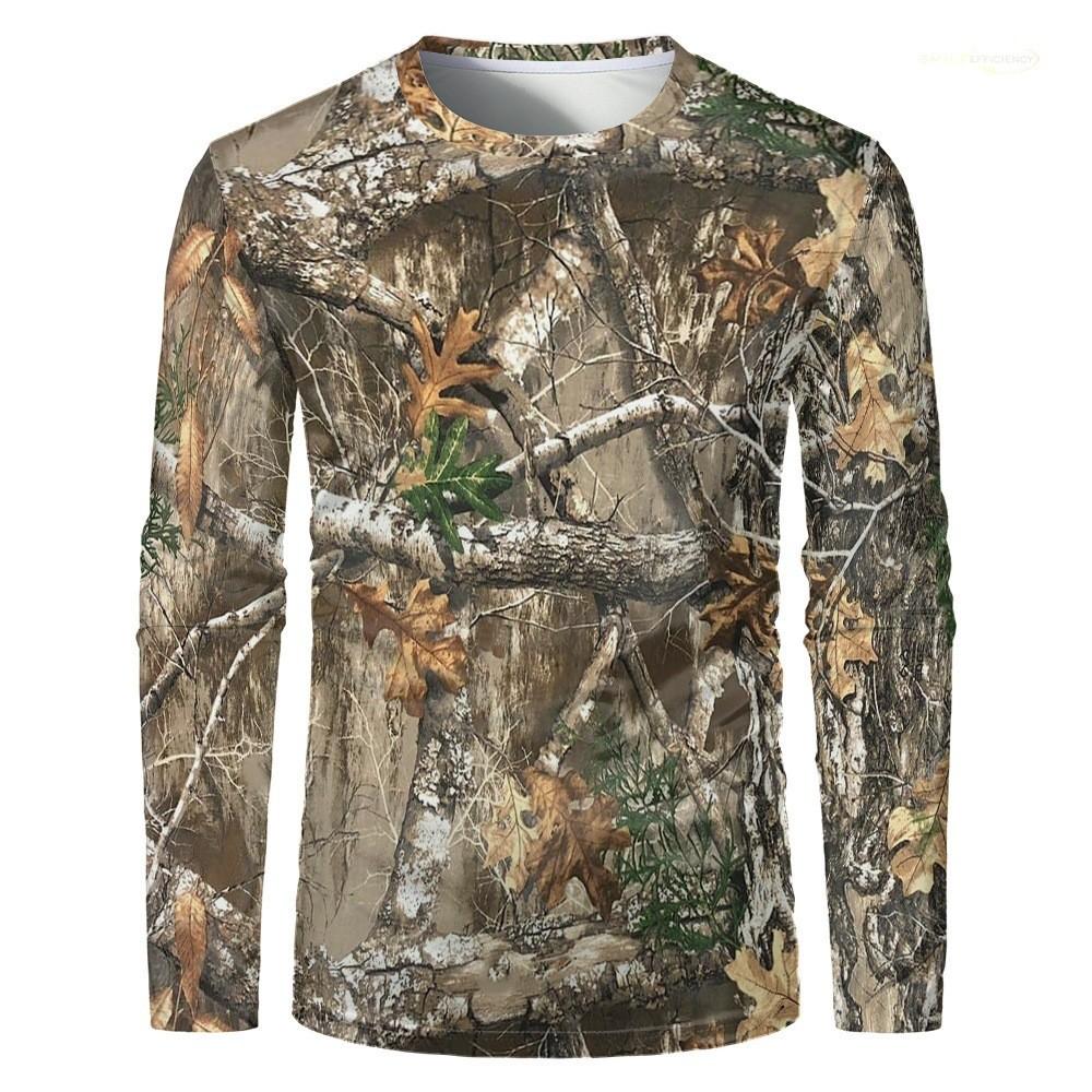 Камуфляжная футболка с длинным рукавом Woodland Идеально подходит для охоты на открытом воздухе