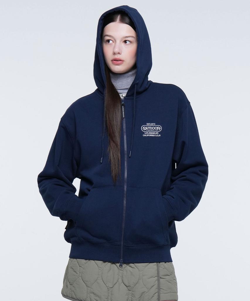 Толстовка с молнией и множеством логотипов Outdoor Products (военно-морской флот)