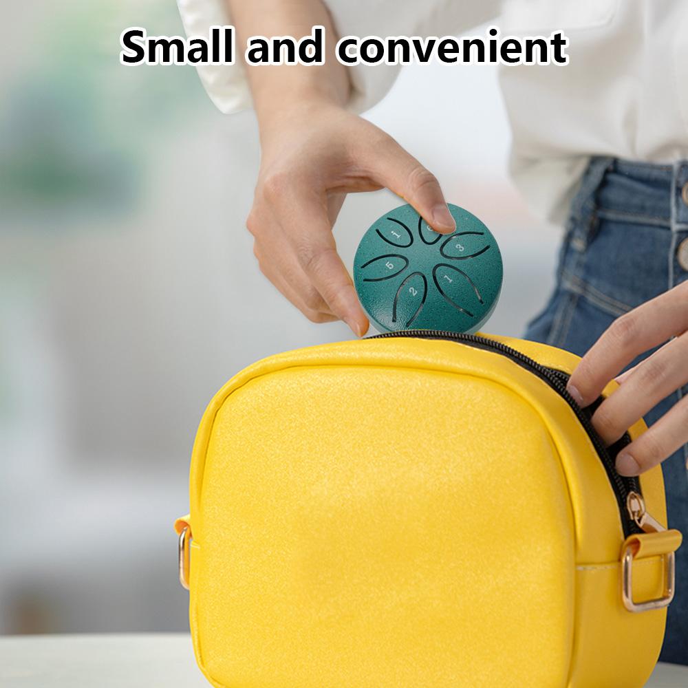 Стальной барабан для языка, 3 дюйма, 6 нот, ударный инструмент, мягкий барабан с барабанными молотками для медитации