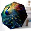 1pc Peacock with Colorful Feathers Pattern Automatic Umbrella is Fashionable and Good-Looking,  Suitable for Travel and Daily UseC089
