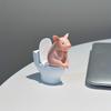 Очаровательная фигурка розовой свинки на унитазе - Причудливый ПВХ декор для дома, офиса и автомобиля | Идеальный подарок для друзей | Универсальный для дома