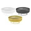 Pedestal Fruit Bowl Snack Container Iron Wire for Kitchen Counter 20x20x9.5cm Convenient Home Decor Organizer Serving Tray