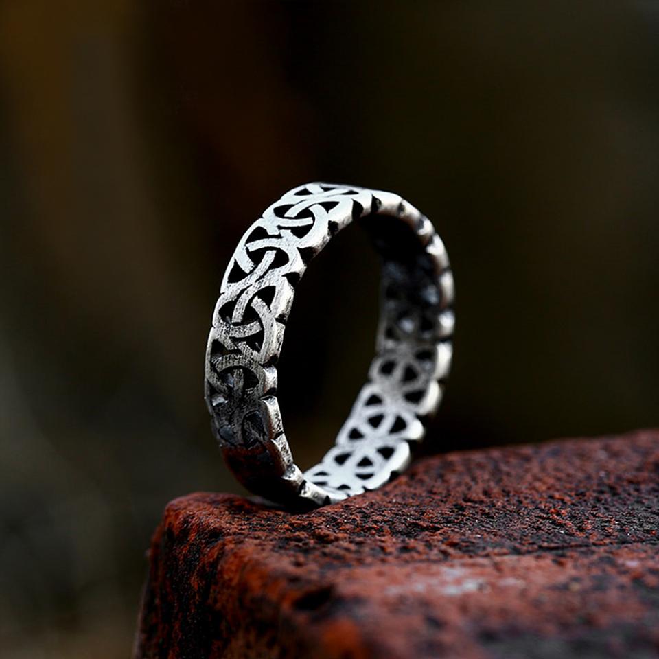 Simple Vintage Viking Celtic Knot Ring for Men Stainless Steel Nordic Valknut Rings Biker Amulet Jewelry Gifts Dropshipping