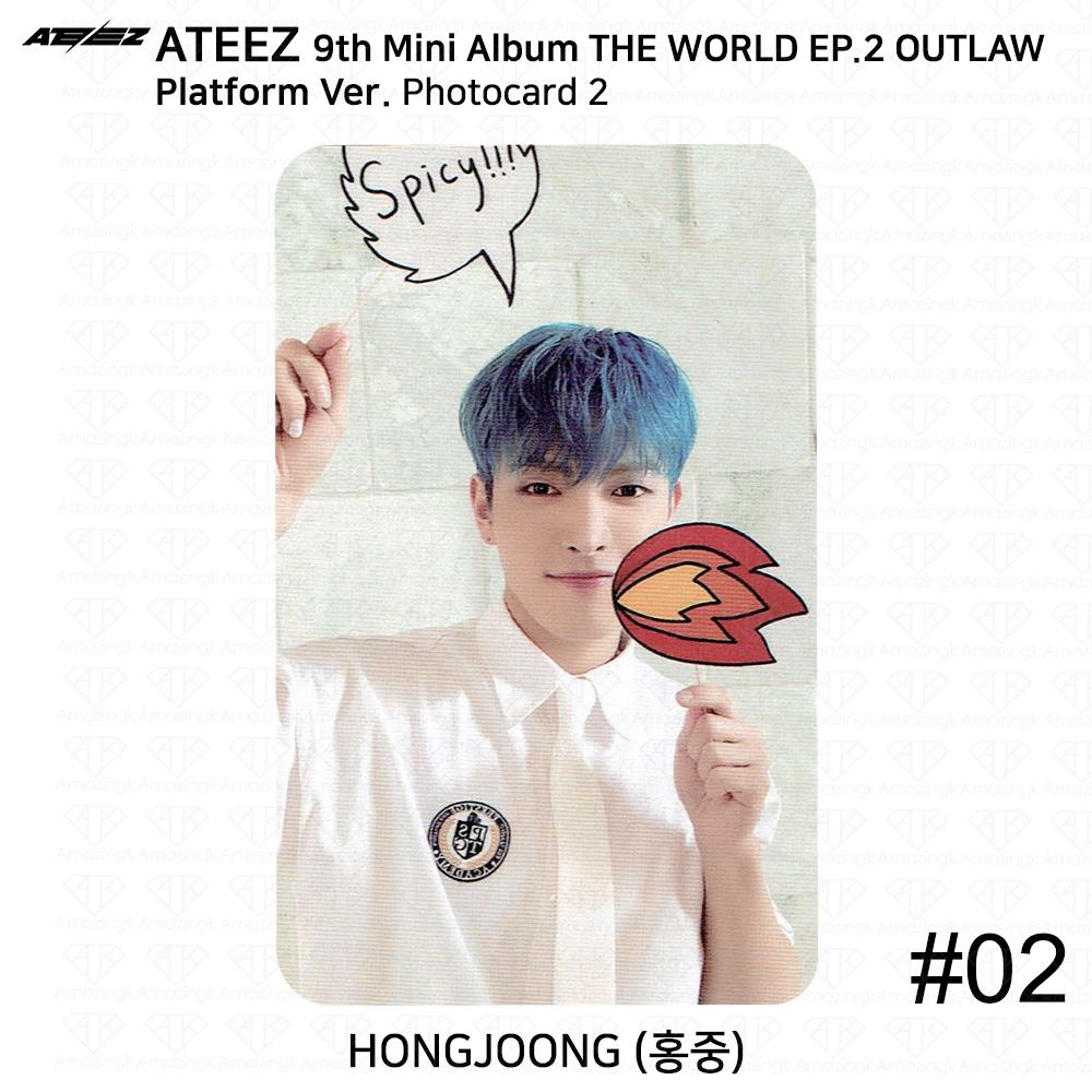 ATEEZ Девятый мини-альбом THE WORLD EP.2 OUTLAW Platform Ver Официальная фотокарточка 1 2 3