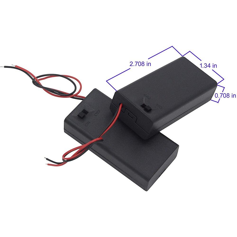 5 шт., 2 держателя батарей типа АА, чехол для хранения с крышкой, 2X 1,5 В, чехол-держатель батареи типа АА с проводами и переключателем ВКЛ/ВЫКЛ