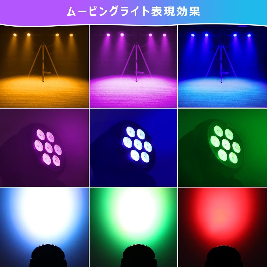BETOPPER Moving Light 7x8W RGBW LED Stage Lighting Disco Light Stage Light 7 Color Conversion DMX512 Party Light DJ Disco Light for Party High Speed