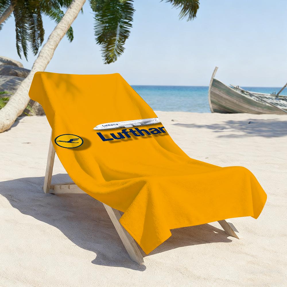 Модное полотенце L-Lufthansa-S German Airlines Мягкое для бассейна Подарок для путешествий Спортзал Душ Кемпинг Быстросохнущее Спортивное Большое пляжное полотенце