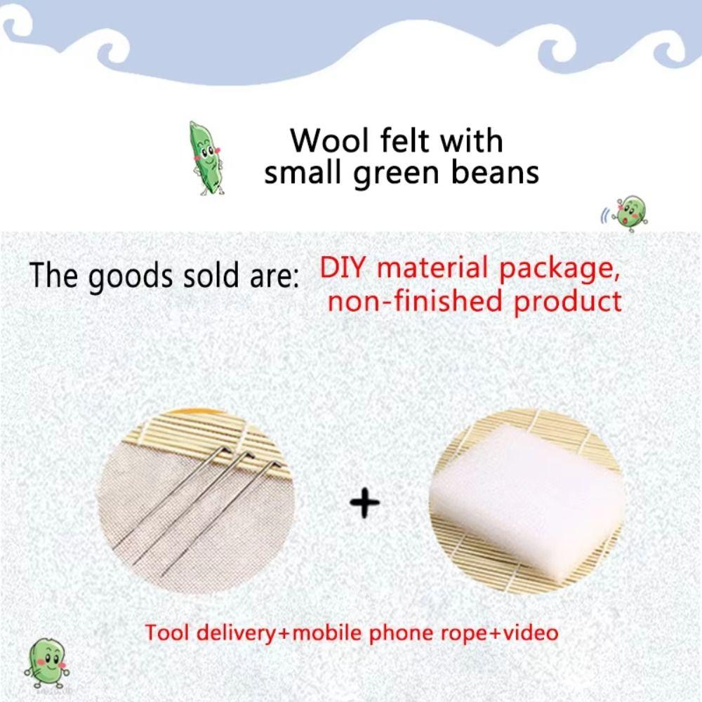 Cartoon Toy Doll Wool Felting Kit Not Finished Felting Starter Kit Cute Needle Felting Kit