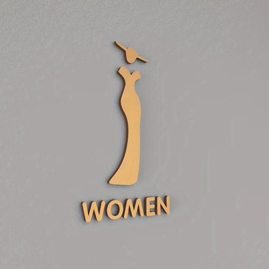 Матовый акриловый знак для ванной комнаты, клейкая дверь туалета, туалет 3D, знак для мужчин и женщин, бизнес-ресторан, офис, отель, стена для туалета, гендерная идентификация