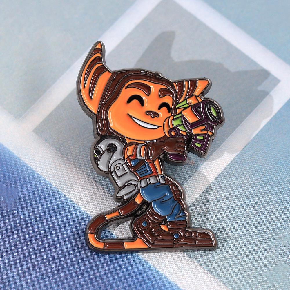 Эмалированный значок Ratchet & Clank: Брошь с мультяшным персонажем и украшение для рюкзака Подарок