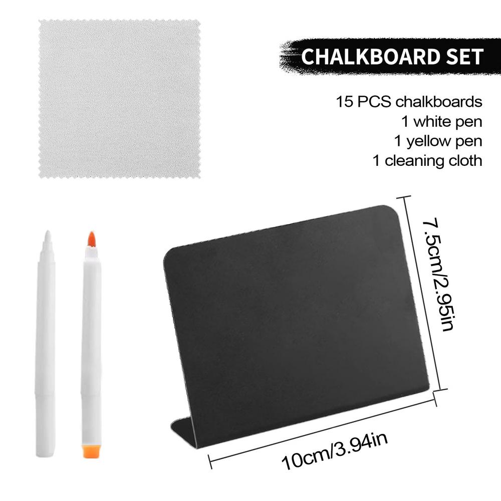 15 шт. в упаковке. Мини-знаки на доске для мела. Знак на столе для фуршета, вечеринки, свадьбы, пекарни. Маленький знак на доске для мела.