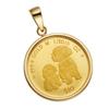 Подвеска-монета из чистого золота K24 Пудель Простая рамка K18 Гравировка [SPERANZA] 1/20 унции