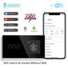 BSEED Wi-Fi настенные сенсорные выключатели 1/2/3 клавиши, умные выключатели 2/3-сторонние с USB-розеткой Type-C 20 Вт, поддержка Tuya Smart Life Google Alexa