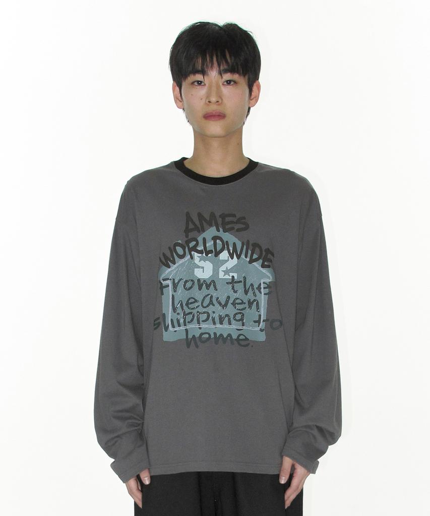 AMES-WORLDWIDE Homebound Ls Tee Charcoal