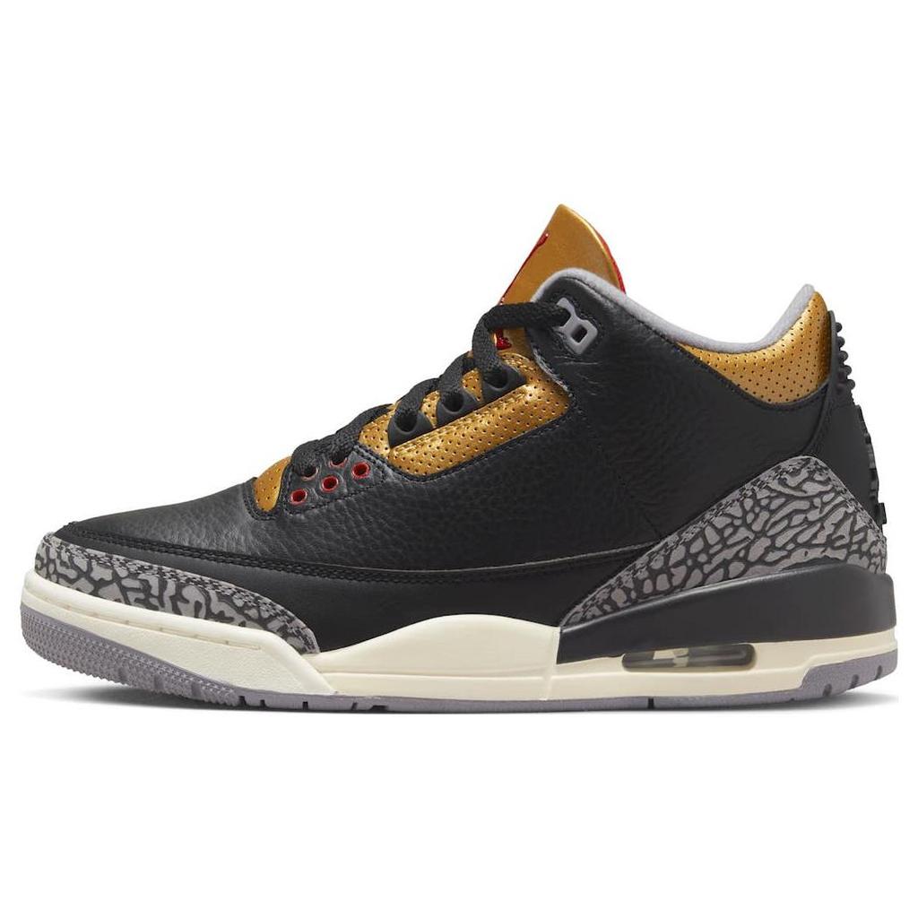 New JORDAN 3 Retro Black Cement Gold Women's CK9246-067