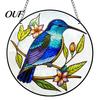 Decorative Bird Ornament for Window Colorful Hummingbird Wall Hanging Decoration, Stained Acrylic Suncatcher Natural Atmosphere Decor Decor,