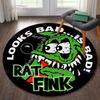 Ретро забавный ковер Rat Fink, круглый ковер, декор для гостиной, ковер Mancave, напольные коврики, ковры для спальни, стул, коврик, подарки для папы