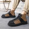 Модные ботинки для активного отдыха, мужские ботинки смешанных цветов, повседневные высококачественные ботинки джентльмена с толстой подошвой, мужские мотоциклетные ботинки 2024 года