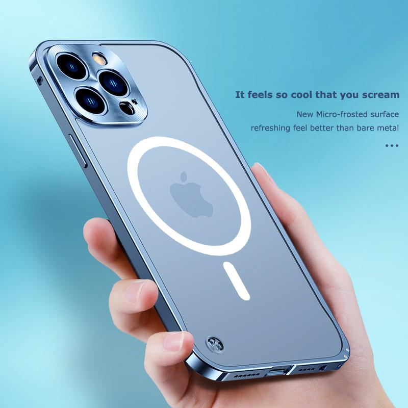 Роскошные чехлы для телефонов MacSafe из алюминиевого сплава для iphone 14 14 pro 13 12 11 pro max MIni с магнитной крышкой