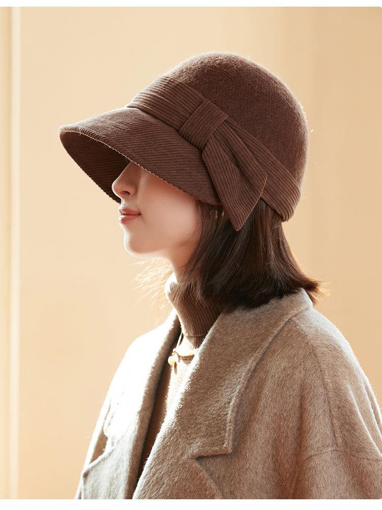 Осенне-зимняя теплая шерстяная шляпа-ведро женская, в стиле пэчворк, ретро, ветрозащитная шляпа-панама, подходит для улицы, повседневных и официальных мероприятий