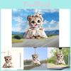 Tiger Cartoon Delightful Pendant In Acrylic For Festive Car Mirror And Decor Bag