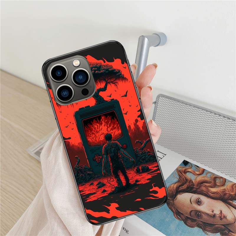 Чехлы для телефонов «Зависимые от игровых приставок дьяволы» для iPhone 17 Air 16 15 Pro Max 14 Plus 16E Coque 13 Pro 12 Mini 11 Прозрачный чехол Sili