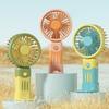Ручной мини-электрический вентилятор с мультяшным USB-зарядкой, компактный и портативный настольный небольшой вентилятор с сильным ветром, домашние офисные вентиляторы, дропшиппинг
