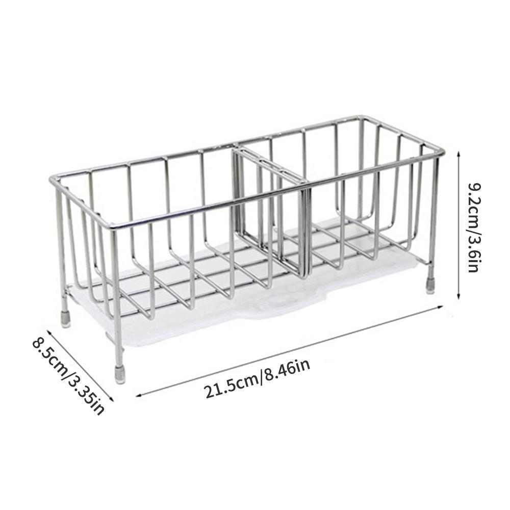 1 Подставка для сушки посуды из нержавеющей стали, Регулируемая бытовая полка для хранения над раковиной, Подходит для кухни, ванной комнаты, Хранение губок