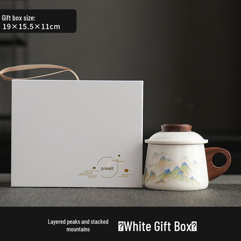Белая Фарфоровая Чашка-Заварник - Персональная, Для Офиса, Кофе или Подарок