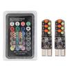 2 шт. T10 W5W RGB светодиодные лампы для автомобиля, плафоны для чтения с дистанционным управлением