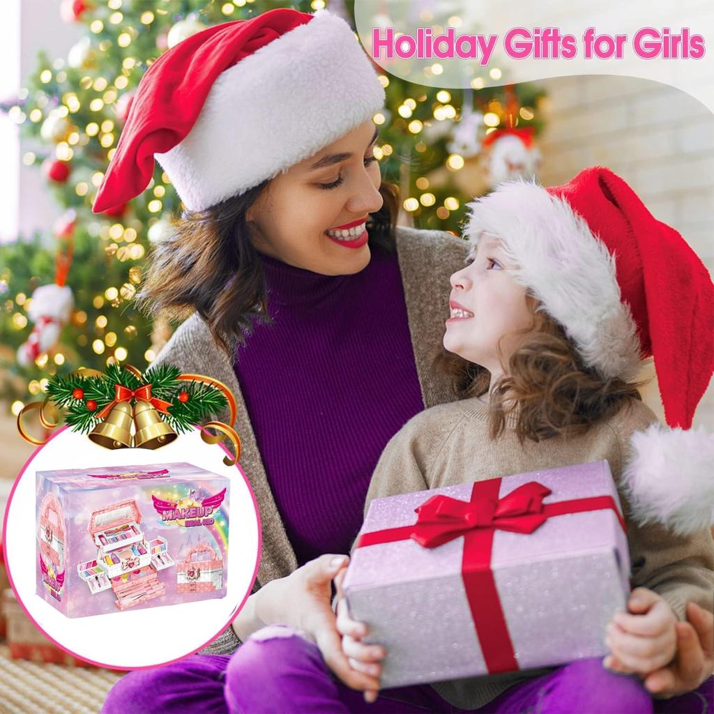 Wesfen Makeup Kids Cosmetic Elementary School Birthday Christmas Washable and Cosmetic Set for Dresser Set, Girls' Toy, Set, Girl's Gift, Girl's Gift,