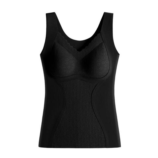 Зимний женский терможилет с нагрудными накладками, бесшовный кружевной V-образный вырез, быстрая фиксация температуры, согревающий, облегающий, эластичный, без рукавов, внутренняя одежда, нижняя майка