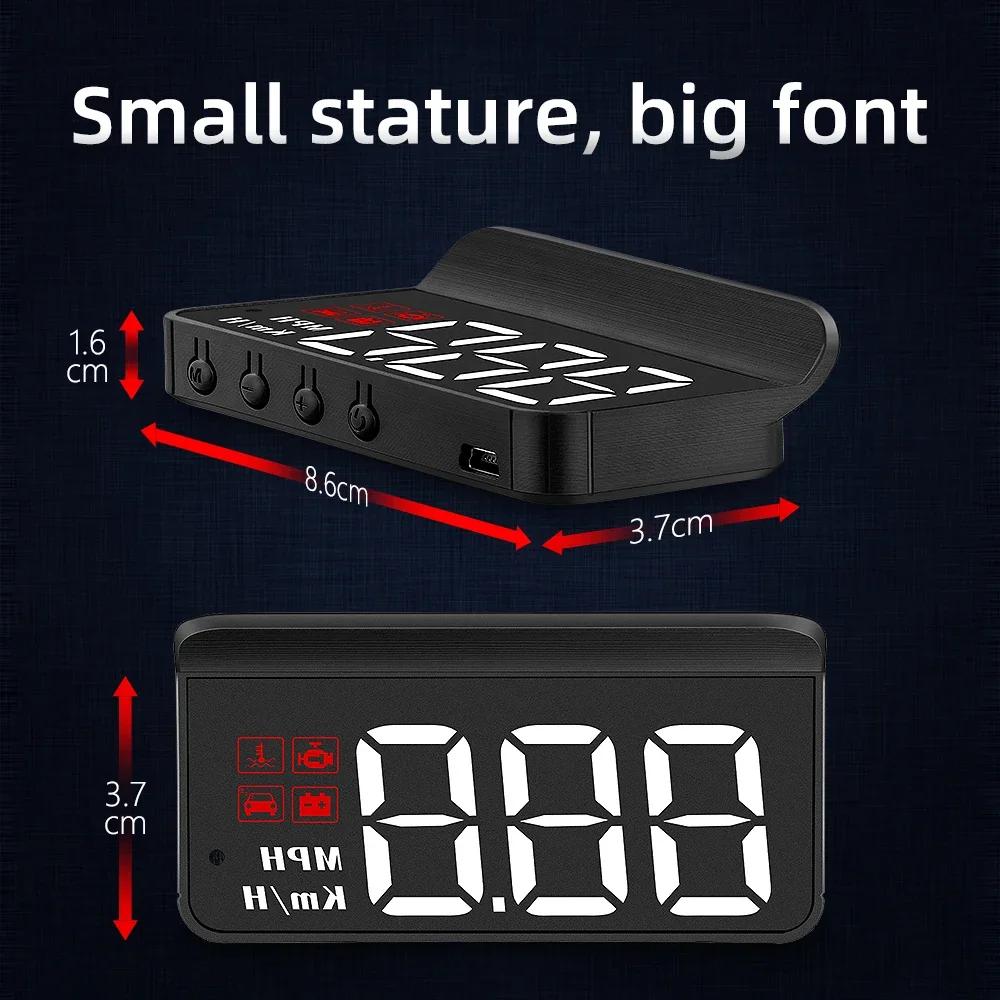 M3 Auto OBD2 Head-Up Display Auto Electronics HUD Projector Display Digital KMH MPH Car Speedometer Temperature Voltage Alarm