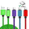 Кабель USB A — Type C, Быстрая зарядка, Нейлоновая оплетка, Линия для мобильного телефона, Кабель-адаптер Type C, Шнур для Samsung Xiaomi Andriod, Данные