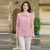 Autumn Coat Comfortable Western Style Middle-aged and Old New Joker Leisure Solid Color Mother Fake Two Shirts Shirt Cover Meat.