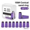 Tapered Manicure Sanding Ring Grinding Head 150/240 Mesh Sharp Sanding Ring Sand Set This Nail Repair Dead Skin Nail Groove Polishing Sanding Ring