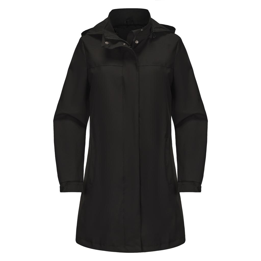 Весна и осень Съемный капюшон Водоотталкивающая ветровка Женская однотонная куртка с длинными рукавами Повседневная женская одежда