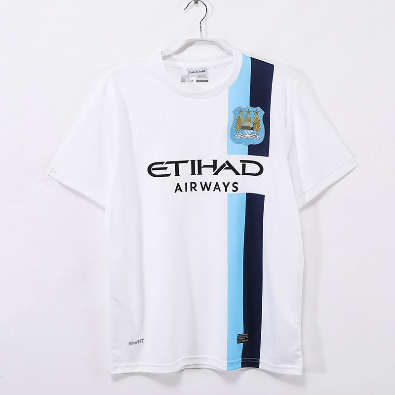 97-98 Manchester City retro jersey No. 17 Sun Jihai 16 Aguero 15 Harland 07-08 long short-sleeved football jersey