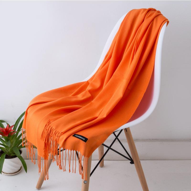Solid Color Imitation Cashmere Scarf Women, Thin Spring and Summer Long Air Conditioner Shawl, Autumn and Winter Warm Malaysian Headscarf
